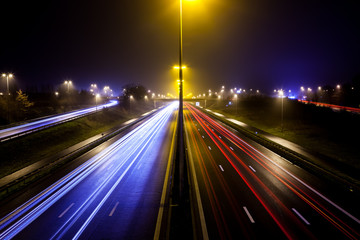 Fototapeta na wymiar light stripes of motorway