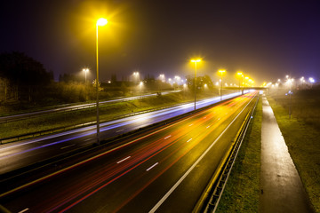 Fototapeta na wymiar light stripes of motorway