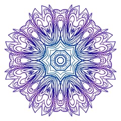 Modern Decorative Floral Purple Color Mandala. Modern Decorative Floral Color Mandala. Vector Illustration.