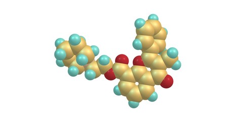 Flavoxate molecular structure isolated on white
