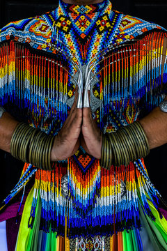Close up the clothes of Manora dancing