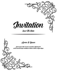 Vintage Floral Greeting Card with Blooming hand draw vector art
