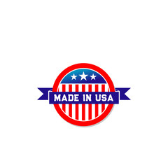 Made in USA American flag ribbon vector icon