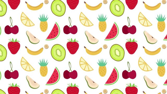 a seamless fruit pattern animation
