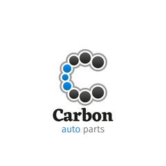 Fototapeta na wymiar Carbon auto parts service letter C vector icon