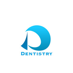 Dentistry or dental clinic vector letter D icon