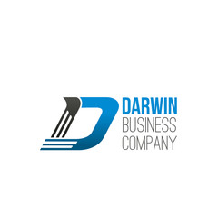 Darwin business company vector letter D icon