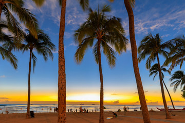 Famous Waikiki Beach, O'ahu, Hawaii