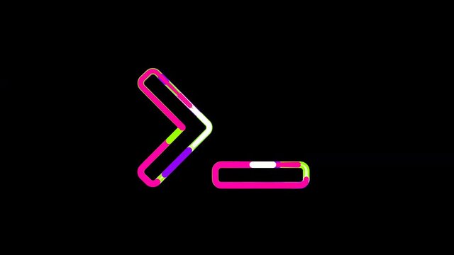 Circles gather in symbol terminal. After it crumbles in a line and moves to the camera. Alpha channel black