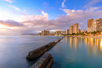 Famous Waikiki Beach, O'ahu, Hawaii