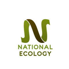Vector letter N icon for national ecology concept