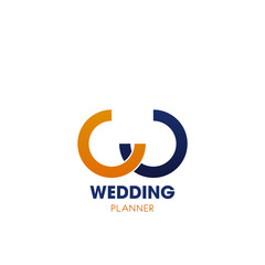Wedding planner emblem for business card design