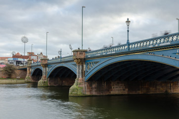 Fototapeta na wymiar Long exposure of Trent Bridge in Nottingham, UK