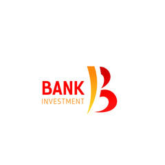 B letter vector icon for bank investment