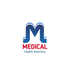 M letter vector icon for medical solutions