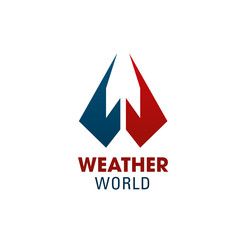 W letter vector icon for weather world