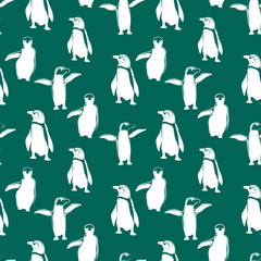 Obraz premium seamless picture with penguin silhouettes