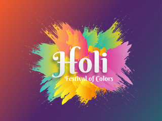 Holi banner or poster design with colorful brush stroke effect for Indian Festival Of Colors celebration.