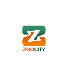 Vector letter Z icon for zoo city