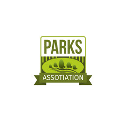 Park landscaping label for landscape design