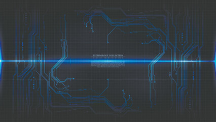 Technology futuristic abstract hardware cyberspace circuit background vector