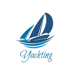 Yacht club sport yachting vector icon