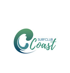 Fototapeta na wymiar Surfing club vector icon