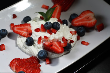 Curd dessert with fresh berries