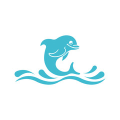 Dolphin vector drawing icon