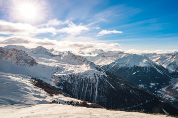 Fototapeta na wymiar Val d'Anniviers winter panorama