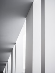 Architecture details White columns Modern building geometric Abstract background