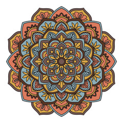 Mandala isolated on white background. Vintage decorative elements. Islam, Arabic, Indian, moroccan, ottoman motifs. Outline hand drawn. Vector illustration.