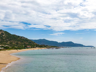 Panorama of the mountains, beach, forest