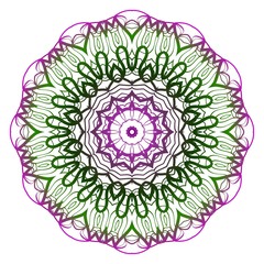 Sacred oriental mandala. color floral ornament. Abstract shapes in Asian style. Vector Illustration