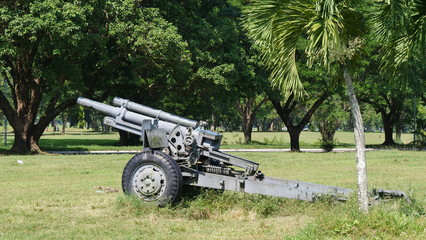 Cannon on former US air base in Clark, Philippines