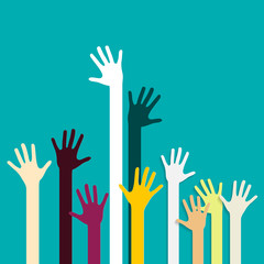 Obraz premium Hands Background Vector Illustration