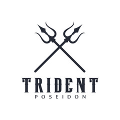 Logo design elements Ukraine. Vector object for labels, badges, logos and other. Logotype element for template. Circular Trident logo design inspiration