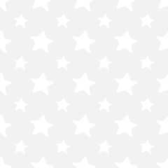 Vector seamless pattern with stars on a light grey background
