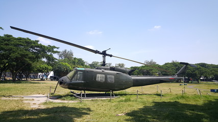 Fototapeta na wymiar Helicopter on former US air base in Clark, Philippines