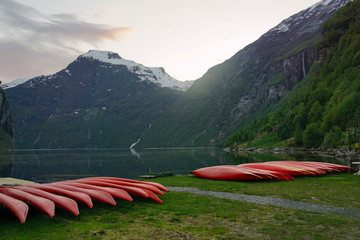 Beautiful Nature Norway natural landscape. Geiranger fjord
