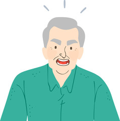 Senior Man Angry Illustration
