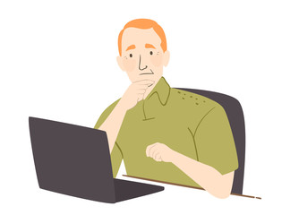 Senior Man Gadget Clueless Illustration