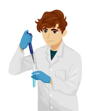 scientist using pipette in lab clip art preview