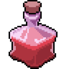 Fototapeta premium vector pixel art potion bottle