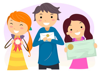 Stickman Teens Achievements Illustration