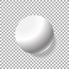 Realistic white ball isolated on transparent background