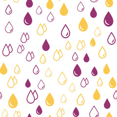Rain water drops. Seamless vector EPS 10 pattern. Different Geometric figures