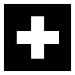 Flag of Switzerland icon black color vector illustration flat style image