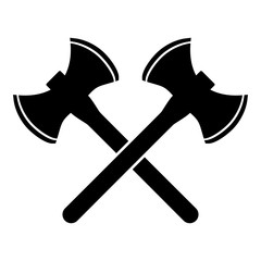 Two double-faced viking axes icon black color vector illustration flat style image - obrazy, fototapety, plakaty