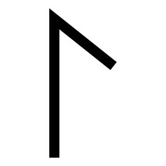 Obraz premium Lagu rune Laguz lake lagoon symbol icon black color vector illustration flat style image